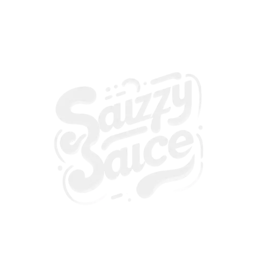 Sauzzy Sauce logo- white & transparent background