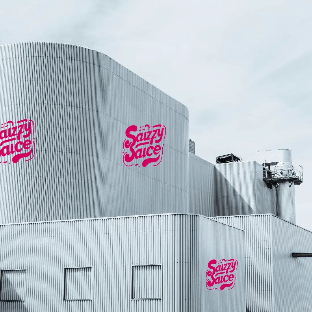 Sauzzy Sauce headquarters/warehouse in Windsor, Ontario. In this image you can see our Canadian Buissnessand can also see Sauzzy Sauce logo on the buildings